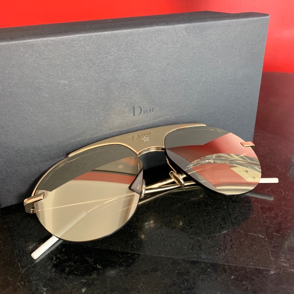DIOR UNISEX Aviators ➡️NEW!! $695! Gold Aviators UNISEX Sunglasses AUTHENTIC! - Picture 11 of 14
